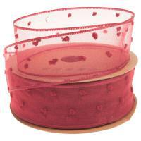 Лента декоративная "Горошек" (органза), 40 ммх20 ярд