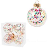 Набор елочных игрушек "Шар" (пластик), D8см, 4шт.
