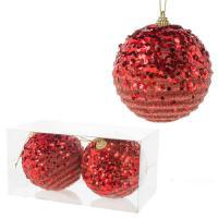Набор елочных игрушек "Шар" (пена), D10см, 2шт.