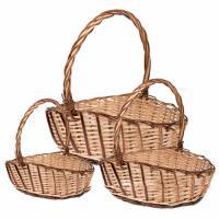 Набор корзин плетеных (ива), 39х30xH15/41см, 33х24xH13/35см, 29х30xH11/30см, 3шт.