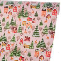 Упаковочная бумага "Домики"в тубусе, 70 смx1 м