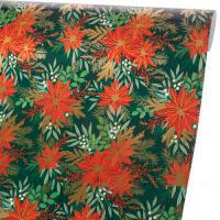 Упаковочная бумага "Пуансеттия" в тубусе, 70 смx1 м