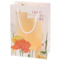 Набор подарочных пакетов с прозачным окном "Цветы", 24x14xH35 см (5шт)