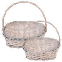 Набор корзин плетеных (ива), 30х26xH18/29см, 25х22xH17/25см, 2шт.