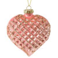 Елочная игрушка "Сердце" (стекло), D10хН11см
