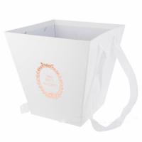 Коробка-кашпо "Трапеция/Принт" с ручкой, 25x25xН25 см