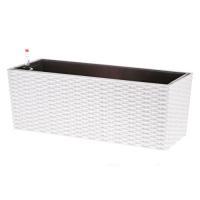 Кашпо PLANTA VITA "Balcony Twist white" с автополивом (пластик), 50х19хH19 см