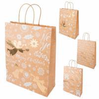 Набор пакетов подарочных крафт "Новый год" (бумага), 26x12,5xH32 см (12шт)