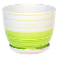 Горшок с поддоном (керамика), D14xH11 см