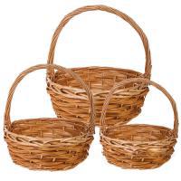 Набор корзин плетеных (ива), D34xH14/36см, D30xH13/32см, D25xH12/28см, (3 шт)