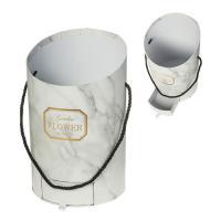 Коробка шляпная "Принт" без крышки с ящиком, D26xH16 см