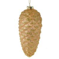 Елочная игрушка "Шишка" (стекло), D7хН15,5см