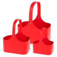 Набор коробок-кашпо с ручкой, 18,7x14xH13,8 см, 16,7x12xH12,8 см, 14,7x10xH11,8 см (3шт)