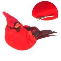 Елочная игрушка на клипе "Кардинал" (пластик), 20х8хН10 см