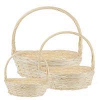 Набор корзин из ивы Овальные, 3 шт, XL 47 х 37 см