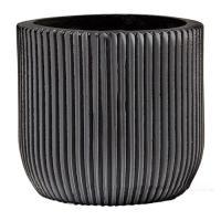 Кашпо Capi Nature Groove Egg Planter Groove II Black, D10xН9см