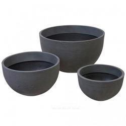 Кашпо Nobilis Marco Gray Sand Round Fiberstone