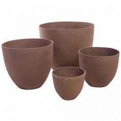 Кашпо Nobilis Marco Brown Round Fiberstone