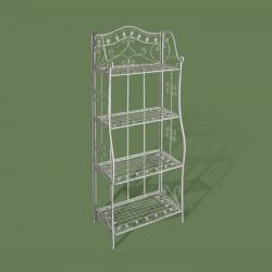 Этажерка прямоугольная четырехуровневая, цвет Белый