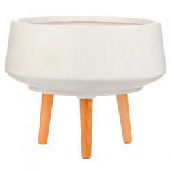 Напольное кашпо IDEALIST LITE Уайд на ножках, чаша, слоновая кость