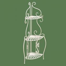 Этажерка трехэтажная угловая Скрипка, цвет Белый