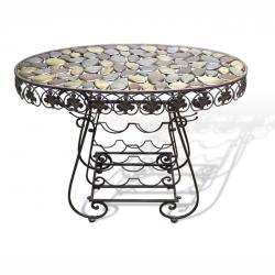 Столик овальный с полками для вина