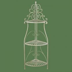 Этажерка угловая трехярусная ажурная, цвет Белый