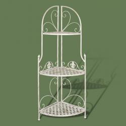 Угловая трехэтажная этажерка, цвет Белый