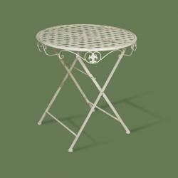Стол круглый складной Плетенка Белый