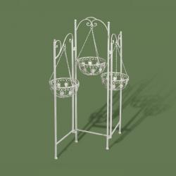 Ширма с тремя круглыми подвесными кашпо, цвет Белый