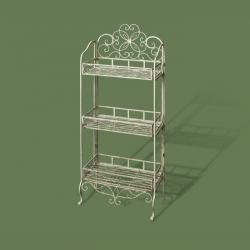 Трехэтажная этажерка с бордюром, цвет Белый
