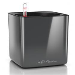Кашпо LECHUZA CUBE Glossy Антрацитовый блестящий