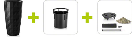 Кашпо + внутренний горшок с системой автополива